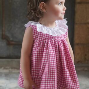 Vestido con bragas cuadros vichy fucsia - Imagen 2