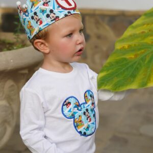 Conjunto de cumpleaños de silueta Mickey Mouse fotografia