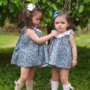 Vestido con bragas estampado de flores color azules - Imagen 2