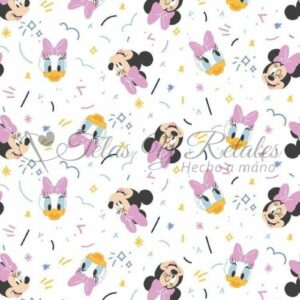 Tela Blanca Minnie y Deisy