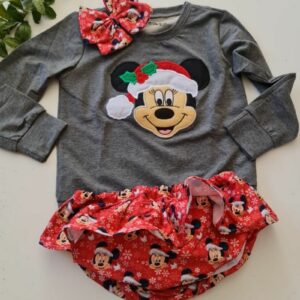 Conjunto de navidad minnie rojo y gris - Imagen 3
