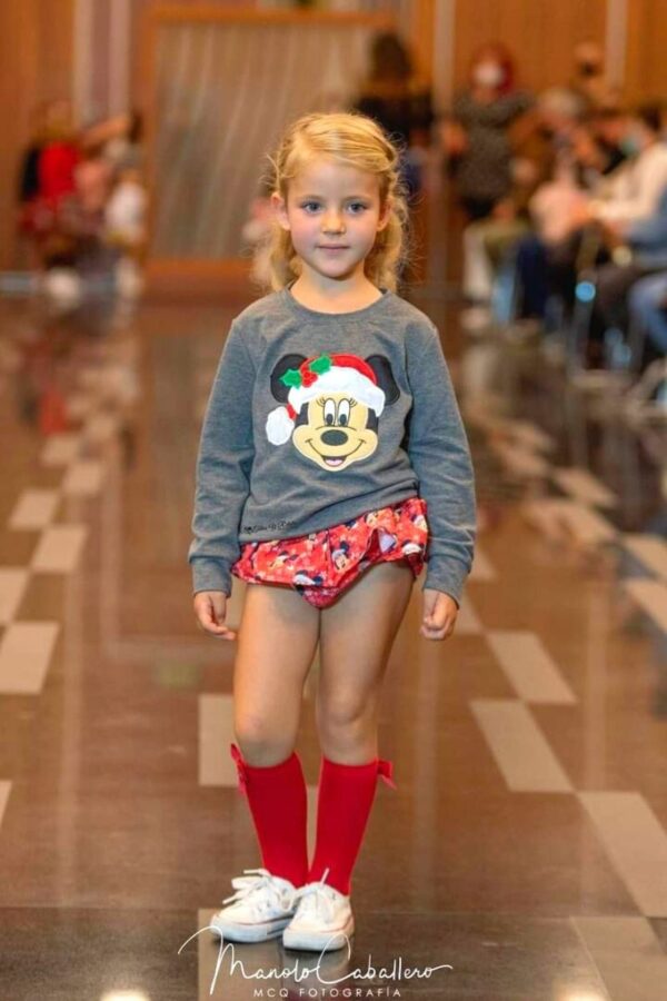 Conjunto de navidad minnie rojo y gris
