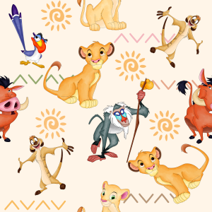 Tela de los personajes de la película El Rey León