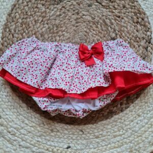 Cubrefalda florecillas rojas