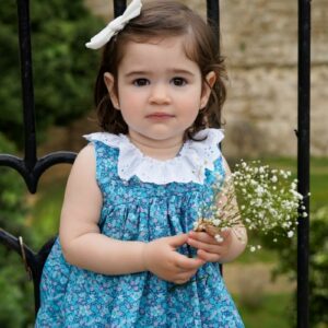 Vestido con bragas estampado de flores azules