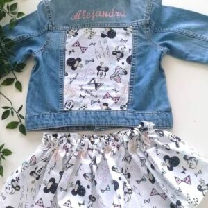 Conjunto chaqueta y falda minnie dibujos