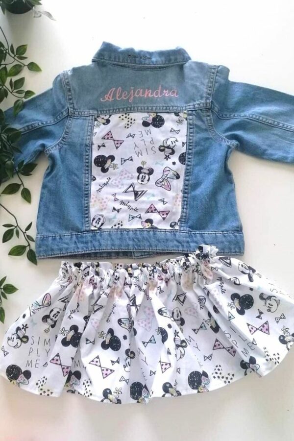 Conjunto chaqueta y falda minnie dibujos