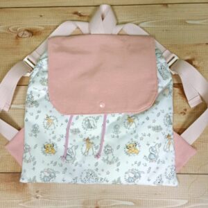 Mochila con solapa rosa personajes disney
