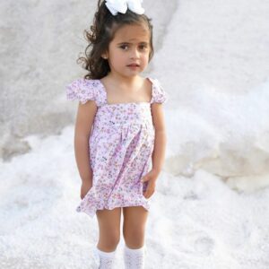 Vestido rosa de flores