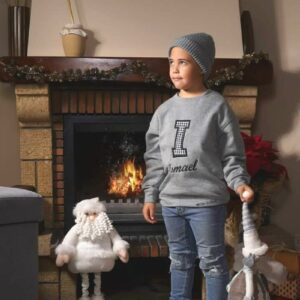 Sudadera Personalizada gris con inicial y nombre