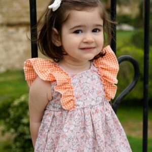 Vestido con braga estampado de flores naranjas
