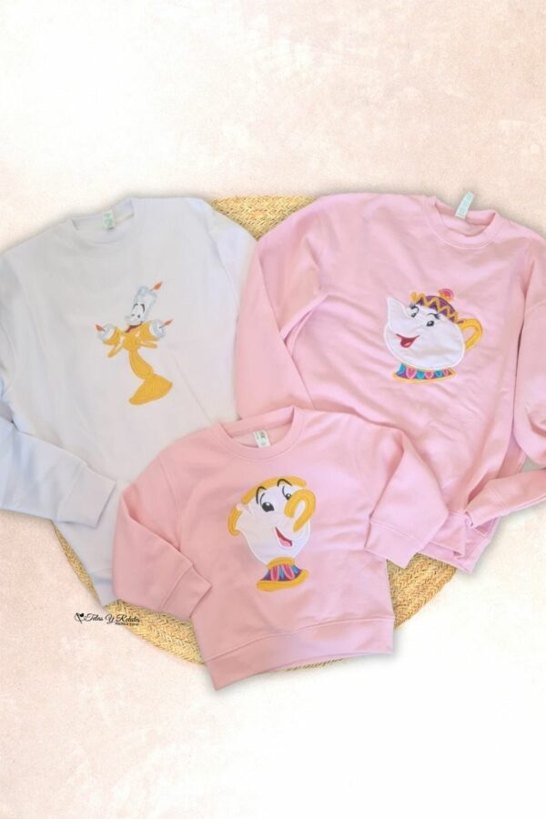 Pack familiar de la sudadera personajes de La Bella y la Bestia