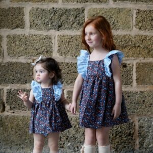 Vestido con braga estampado de flores azul marino