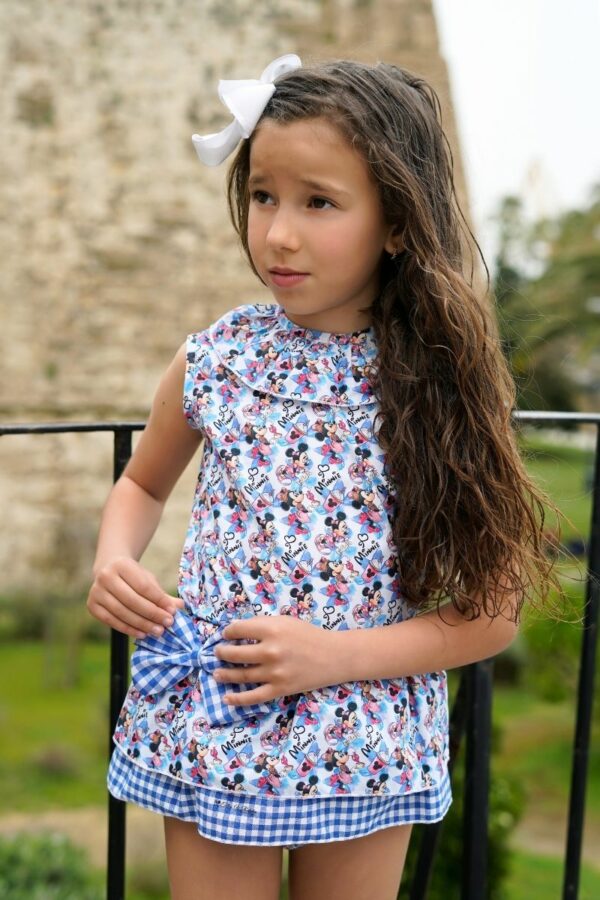 Conjunto de camisa y bragas con volante de Minnie Mouse pastelera