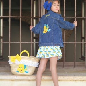 Conjunto de chaqueta vaquera y falda de flounder - Imagen 2