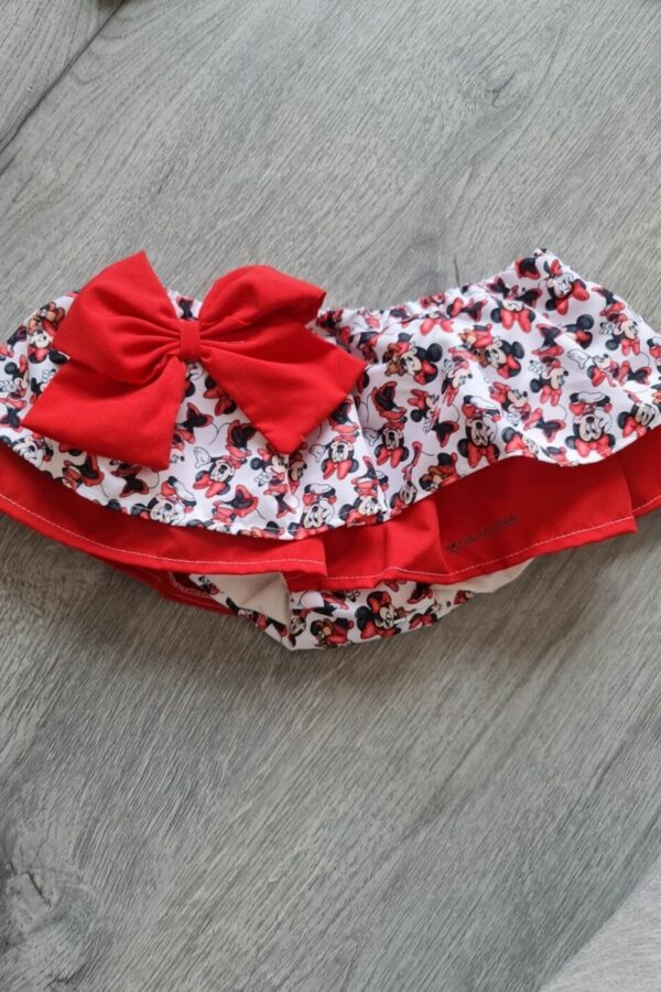 Cubrefalda con volante de minnie vestido rojo