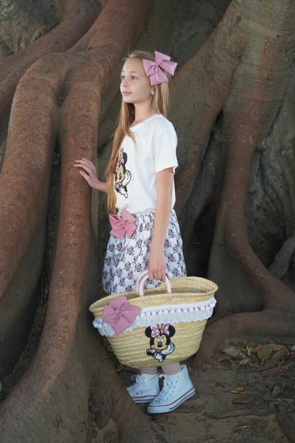 Conjunto Camiseta y Falda Minnie Rosa