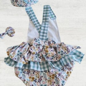 Peto de Cumpleaños Primavera con cuadros vichy verde