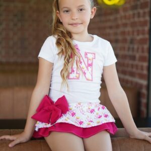 Conjunto camiseta y cubrefalda de Peppa Pig con inicial