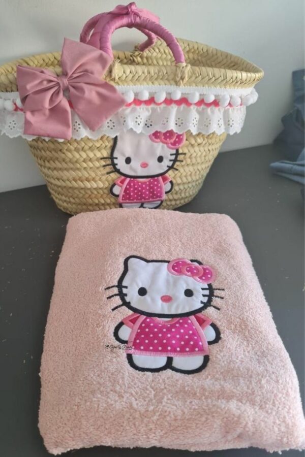 Cesta de playa personalizada Hello Kitty