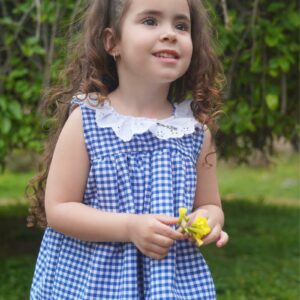 Vestido con bragas cuadros vichy azul marino - Imagen 3