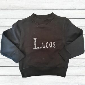 Sudadera negra personalizada con nombre