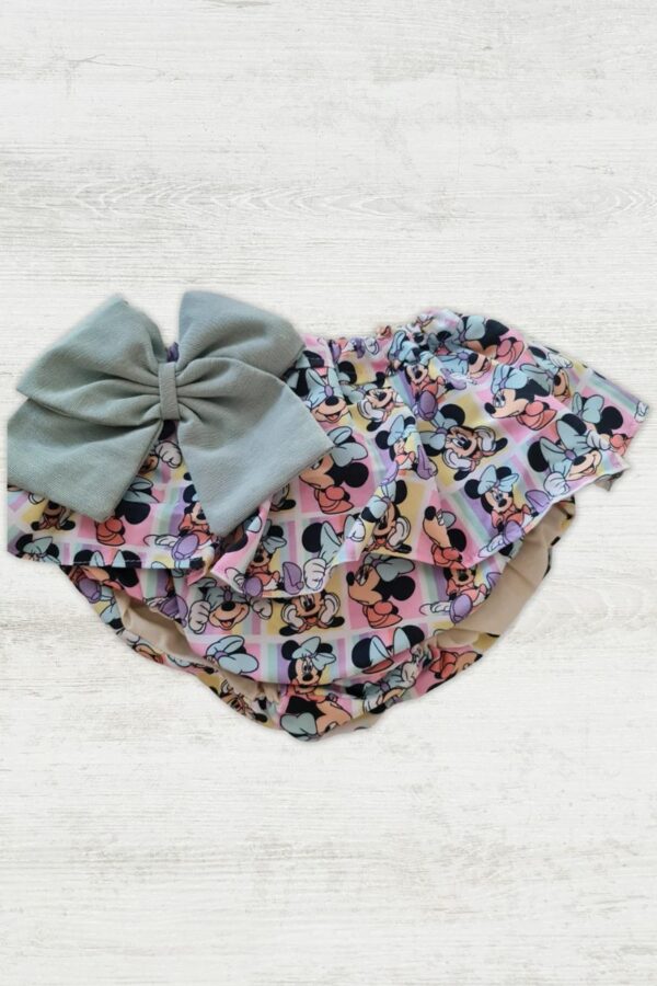 Cubrefalda con volante de minnie lazo colorines