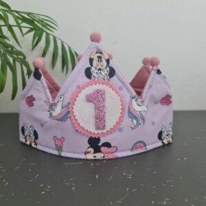 Corona de cumpleaños Minnie lila