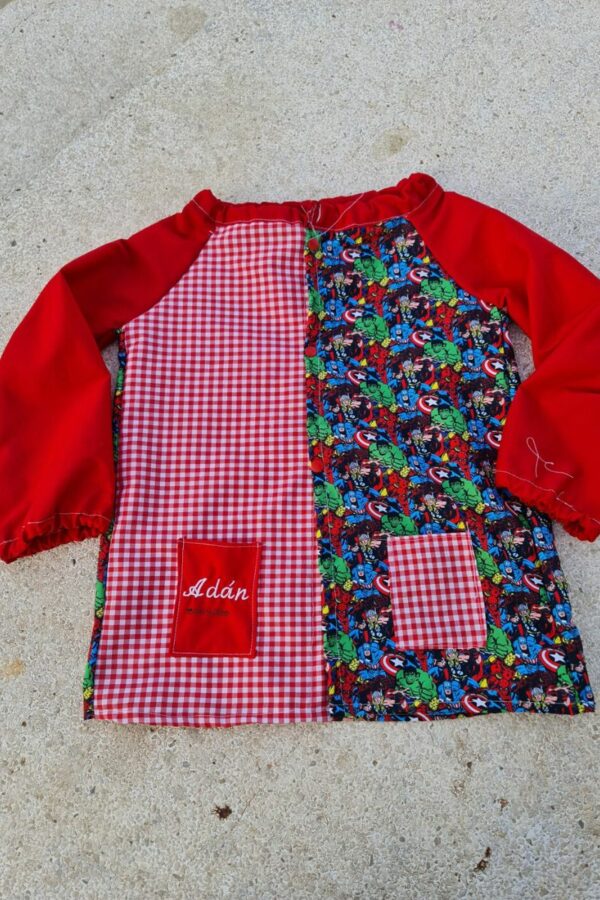 Babi escolar vichy rojo super heroes