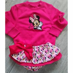 Conjunto Sudadera y Cubrefalda Minnie Rosa Fucsia