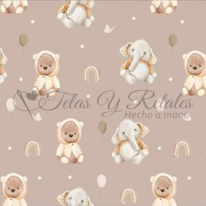Tela osito y elefante