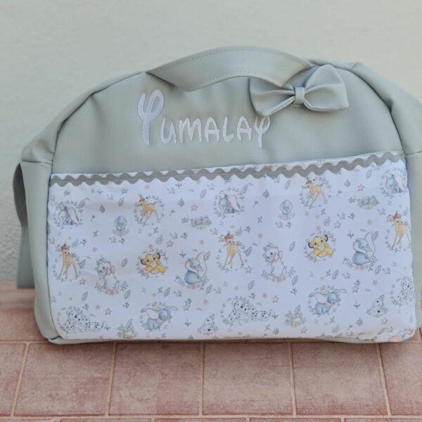 Bolso de maternidad gris personajes disney