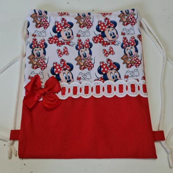 Talega roja minnie lazo rojo lunares
