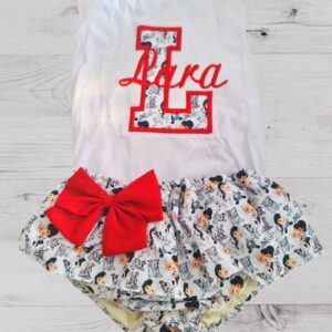 Conjunto camiseta con inicial y cubre con volante Cruella y 101 Dálmatas
