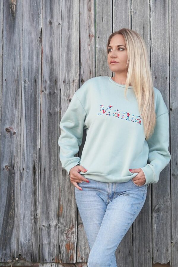 Sudadera verde agua Mamá