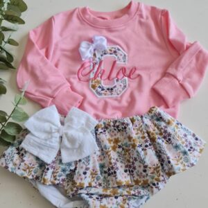 Conjunto de Iniciales en flores