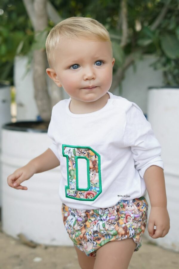 Conjunto camiseta y cubre personalizado con inicial de Toy Story