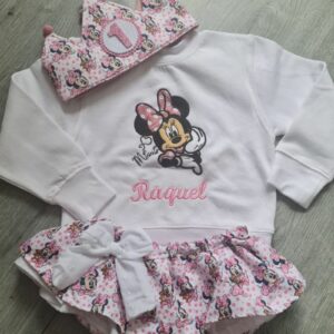 Conjunto de Cumpleaños baby Minnie Blanco