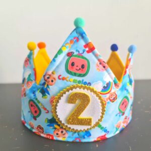 Corona de cumpleaños cocomelón amarilla
