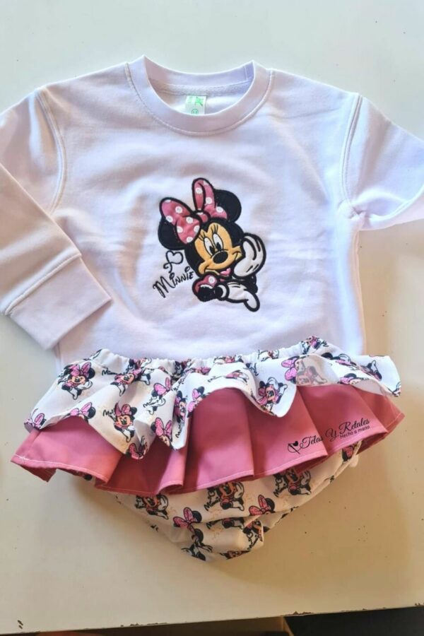 Conjunto Sudadera y Cubrefalda Minnie Rosa