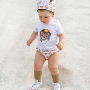 Conjunto de cumpleaños de camiseta y cubrepañal Leoncito