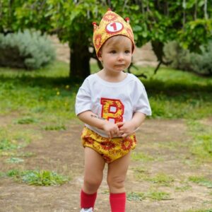 Conjunto de Cumpleaños de corona, camiseta con inicial y cubrepañal de Simba del Rey León