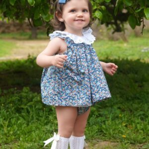 Vestido con bragas estampado de flores color azules - Imagen 3