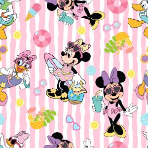 Tela Minnie Rayas Multicolor