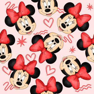 Tela minnie dibujo roja