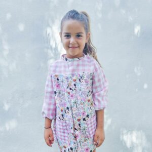 Babi escolar disney con cuadros vichy rosa - Imagen 5