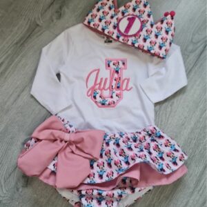 Conjunto de Cumpleaños de Minnie Mouse vestido azul