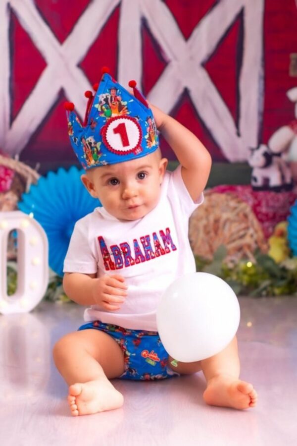 Conjunto de Cumpleaños Granja de Zenón con camiseta y cubrepañal