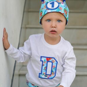 Conjunto de Cumpleaños camiseta con inicial y cubrepañal Cocomelon