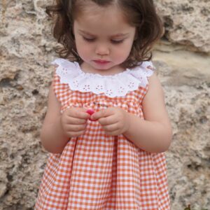 Vestido con bragas cuadros vichy naranja - Imagen 2